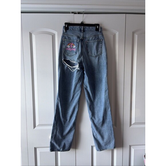 Playboy By PacSun Light Blue Back Slash Boyfriend Jeans sz 27 - Picture 2 of 5